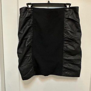 SAKS Fifth Avenue High waisted Black Leather Skirt